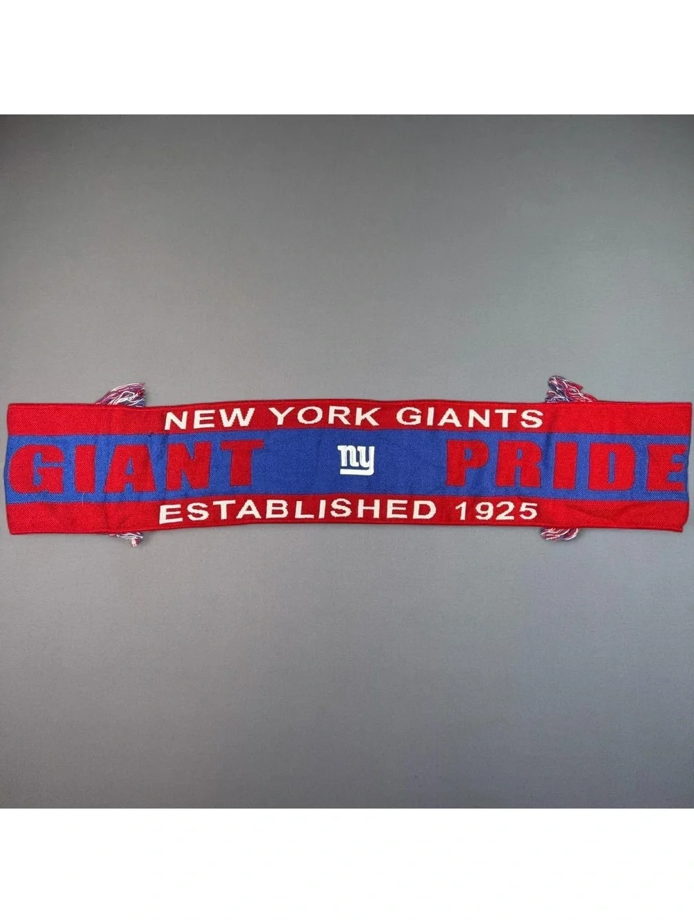 Reebok New York Giants Scarf Knit Red Blue NFL Football Winter One Size